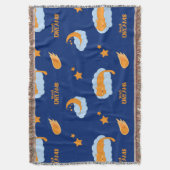 Niedliche Schlafkatze auf einer Wolke, süße Träume Decke (Vorderseite Vertikal)