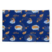 Niedliche Schlafkatze auf einer Wolke, süße Träume Kissenbezug (Rückseite)