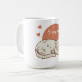 Niedliche Schlafkatze Kaffeetasse (Vorderseite Links)