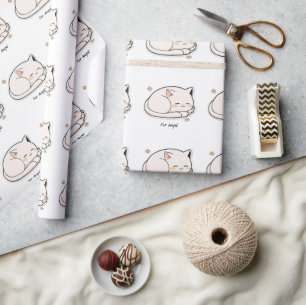 Niedliche Schlafkatze - Kindergeschenk Geschenkpapier