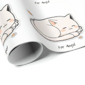 Niedliche Schlafkatze - Kindergeschenk Geschenkpapier (Rolleneckpunkt)