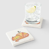 Niedliche Schlafkatze Steinuntersetzer (Seitenansicht)