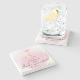 Niedliche Schlafkite Pink Babydusche Steinuntersetzer