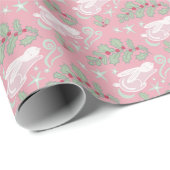 Niedliche schlaflose Winterkaninchen Geschenkpapier (Rolleneckpunkt)