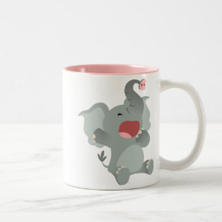 Niedliche schläfrige Cartoon-Elefant-Tasse Zweifarbige Tasse