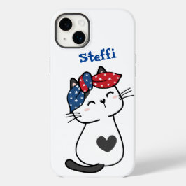 Niedliche, schläfrige weiße Katze Case-Mate iPhone 14 Plus Hülle