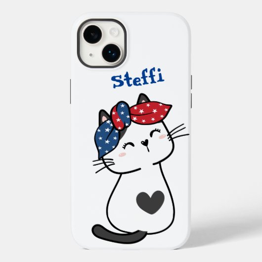 Niedliche, schläfrige weiße Katze Case-Mate iPhone Hülle (Rückseite)