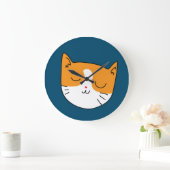 Niedliche Schläfrigkatze Große Wanduhr (Zuhause)