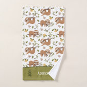 Niedliche Schläge auf Baumzweigen - Muster Badhandtuch Set (Handtuch)