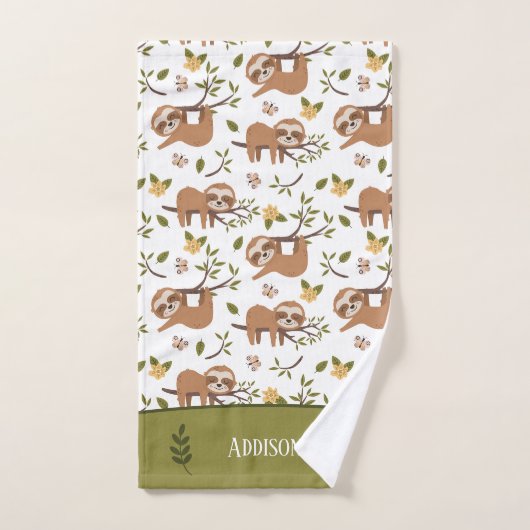 Niedliche Schläge auf Baumzweigen - Muster Badhandtuch Set (Handtuch)