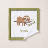 Niedliche Schläge auf Baumzweigen - Muster Badhandtuch Set (Waschlappen)