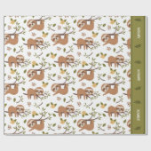 Niedliche Schläge auf Baumzweigen - Muster Geschenkpapier (Flach)