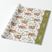 Niedliche Schläge auf Baumzweigen - Muster Geschenkpapier (Ungerollt)