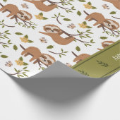 Niedliche Schläge auf Baumzweigen - Muster Geschenkpapier (Ecke)