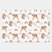 Niedliche Schläge auf Baumzweigen - Muster Geschenkpapier Set (Vorderseite 3)