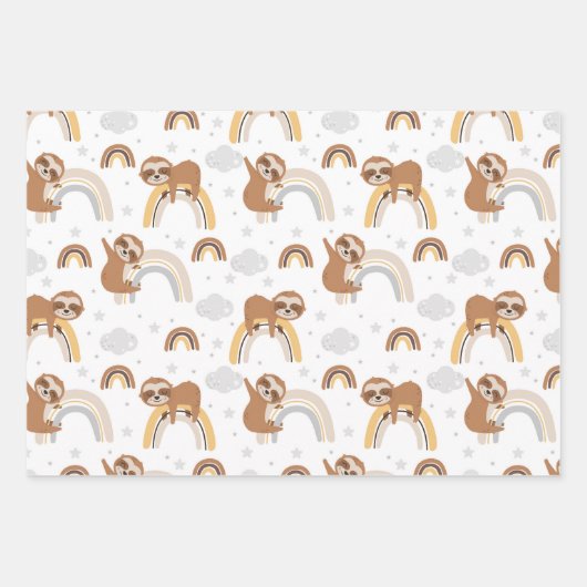 Niedliche Schläge auf Baumzweigen - Muster Geschenkpapier Set (Vorderseite 3)