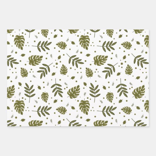 Niedliche Schläge auf Baumzweigen - Muster Geschenkpapier Set (Vorderseite 2)