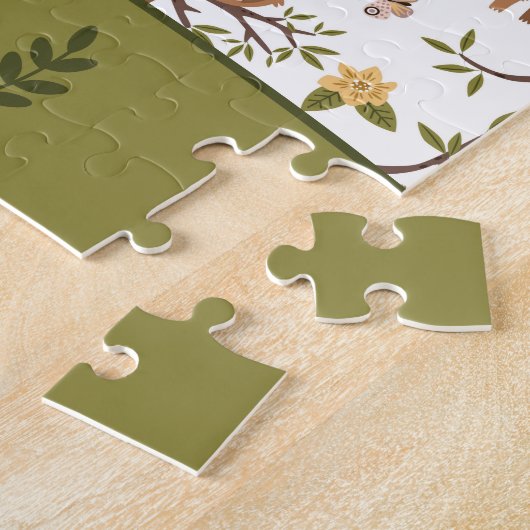 Niedliche Schläge auf Baumzweigen - Muster Puzzle (Seite)