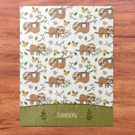 Niedliche Schläge auf Baumzweigen - Muster Puzzle