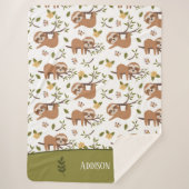 Niedliche Schläge auf Baumzweigen - Muster Sherpadecke (Vorderseite)