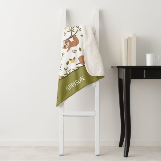 Niedliche Schläge auf Baumzweigen - Muster Sherpadecke (Beispiel)