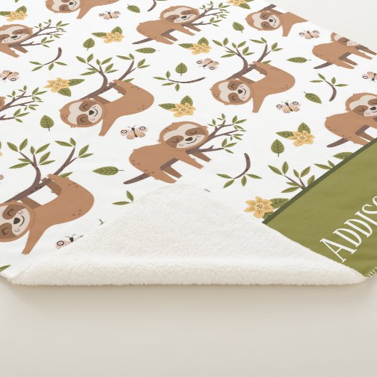 Niedliche Schläge auf Baumzweigen - Muster Sherpadecke (3/4)