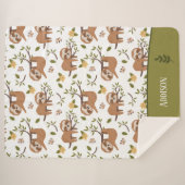 Niedliche Schläge auf Baumzweigen - Muster Sherpadecke (Vorderseite (Horizontal))