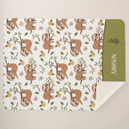 Niedliche Schläge auf Baumzweigen - Muster Sherpadecke (Vorderseite (Horizontal))