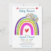 Niedliche Schläge, Boho-Regenbogen, moderne Baby-D Einladung