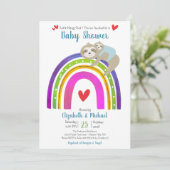 Niedliche Schläge, Boho-Regenbogen, moderne Baby-D Einladung