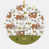 Niedliche Schläge Schlafen auf Baum Kid Weihnachte Keramik Ornament (Hinten)