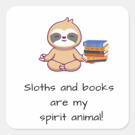 niedliche Schläge und Bücher Quadratischer Aufkleber