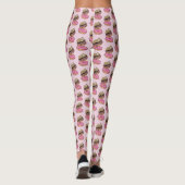 Niedliche Schlampe auf rosafarbenen Donuts Legging Leggings (Rückseite)