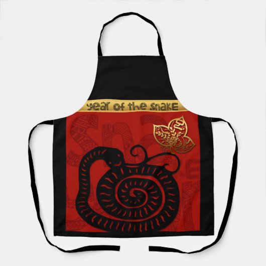 Niedliche Schlange Chinesisch Neujahr Zodiac Birth Schürze (Vorderseite)
