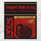 Niedliche Schlange Chinesisch Neujahr Zodiac Birth Weinetikett (Einzelnes Label)