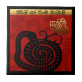 Niedliche Schlange Chinesisches Jahr Zodiac Birthd Fliese (Vorderseite)