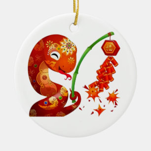 Niedliche Schlange für die China Lunar Neujahr 202 Keramik Ornament