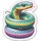 Niedliche Schlangen-Illustration Aufkleber (Vorderseite)