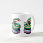Niedliche Schlangen-Illustration Kaffeetasse (VorderseiteRechts)