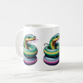Niedliche Schlangen-Illustration Kaffeetasse (Vorderseite Links)