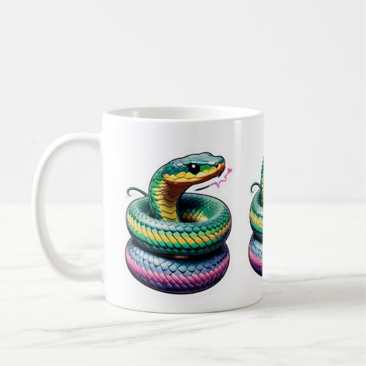 Niedliche Schlangen-Illustration Kaffeetasse (Links)