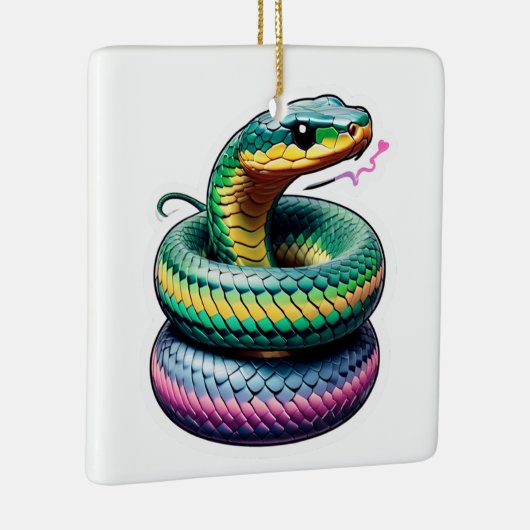 Niedliche Schlangen-Illustration Keramikornament (Rechts)