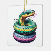 Niedliche Schlangen-Illustration Keramikornament (Links)