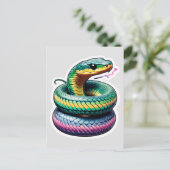 Niedliche Schlangen-Illustration Postkarte (Stehend Vorderseite)