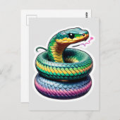 Niedliche Schlangen-Illustration Postkarte (Vorne/Hinten)