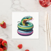 Niedliche Schlangen-Illustration Serviette (Beispiel)