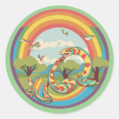 Niedliche Schlangenfamilie Runder Aufkleber (Vorderseite)