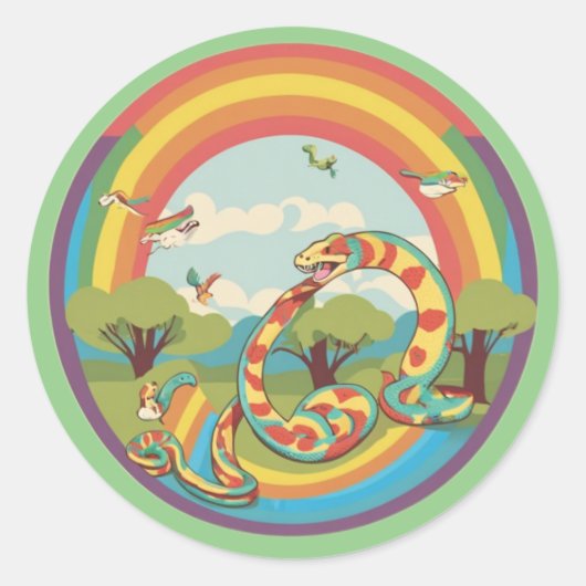 Niedliche Schlangenfamilie Runder Aufkleber (Vorderseite)