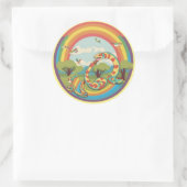 Niedliche Schlangenfamilie Runder Aufkleber (Tasche)