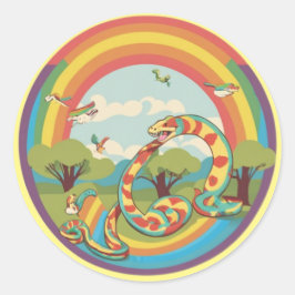 Niedliche Schlangenfamilie Runder Aufkleber